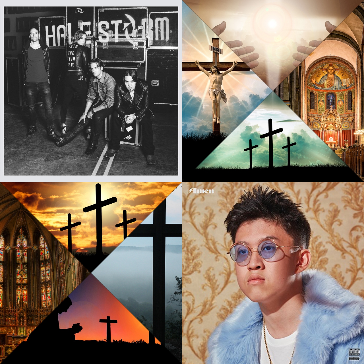 8 Secular Amen Songs [Photo Credits: 88rising, Atlantic, EMPIRE, Pixabay]