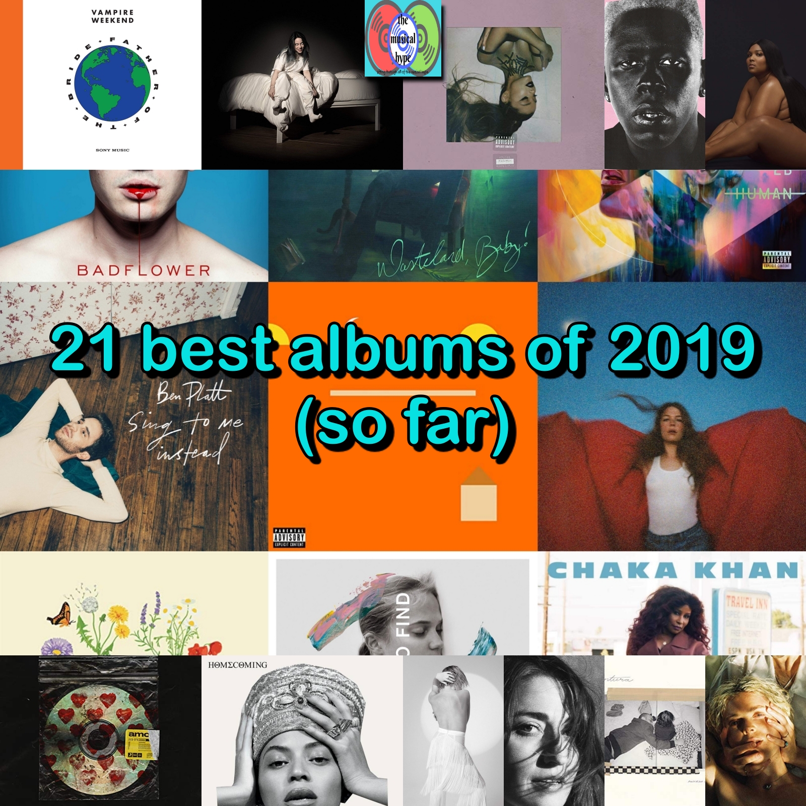 “21 Best Albums of 2019 (So Far) | Year in Review” [Photo Credits: 4AD, Aftermath / 12Tone Music, Atlantic, Big Machine, Capitol, Columbia, Cub Sport, Epic, Interscope, Island, Polydor, RCA, Republic, Sony]