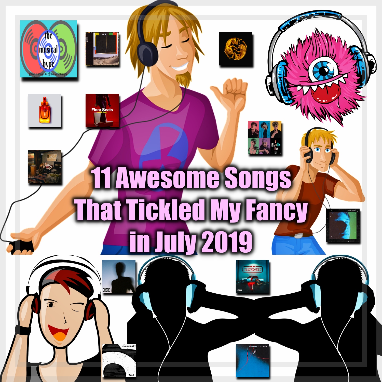 “11 Awesome Songs That Tickled My Fancy in July 2019” [Photo Credits: 12Tone Music, 88rising, Alec Benjamin, Atlantic, Bad Dreams, Capitol, EMPIRE, Golden Child Recordings, Jagjaguwar, Pexels, Pixabay, RCA, Republic, Signature, Sony]