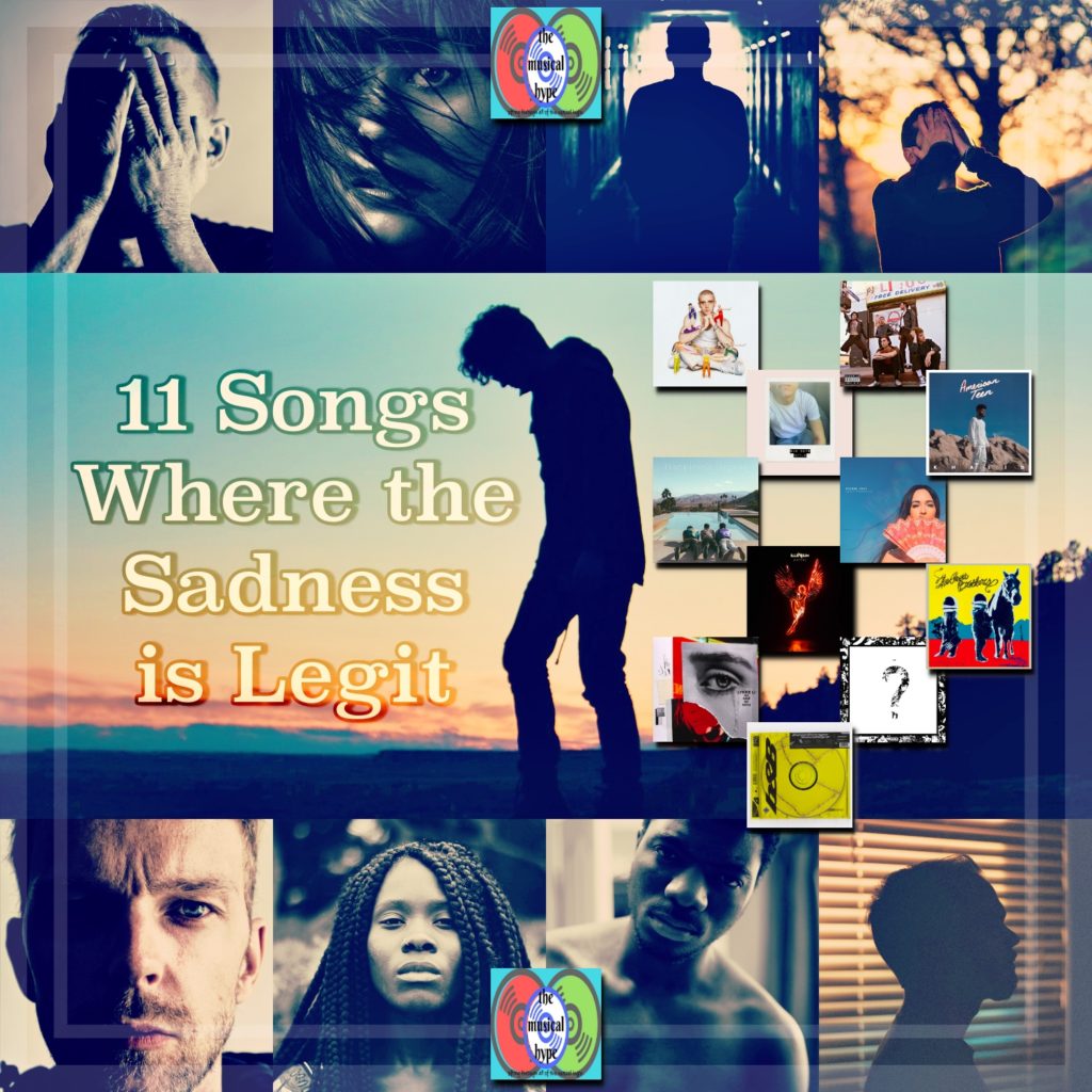 11 SONGS WHERE THE SADNESS IS LEGIT [Photo Credits: AWAL, Bad Vibes Forever, Brent Faulkner, Columbia, EMPIRE, Jonas Brothers, Lauv, MCA Nashville, The Musical Hype, Myylo, Nick Miller, Pexels, Pixabay, RCA, Republic, UMG Records, Inc.]