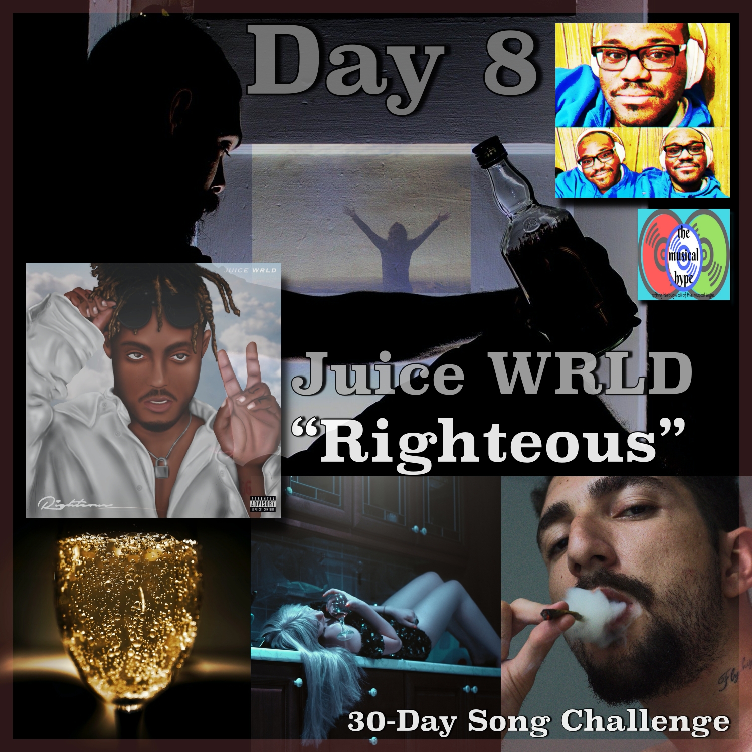 Day 8: Juice WRLD, “Righteous” (30-Day Song Challenge) [Photo Credits: Brent Faulkner, Interscope, The Musical Hype, Pixabay]