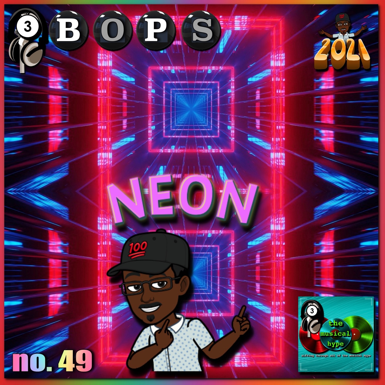 Neon: 3BOPS No. 49 (2021) [📷: Brent Faulkner, The Musical Hype, tunnelmotions from Pixabay, Wilson Blanco from Pixabay]