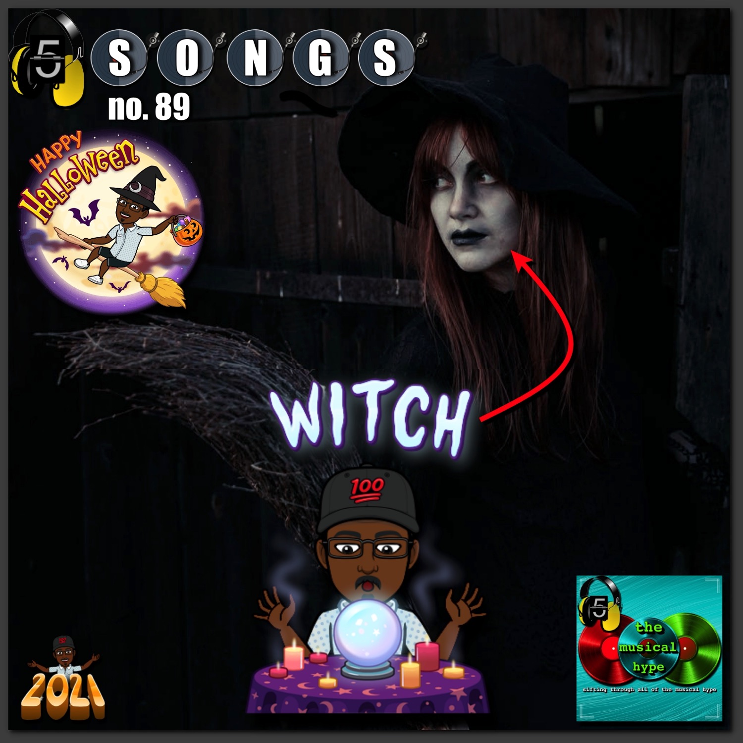 Witch: 5ive Songs No. 89 (2021) [📷: Brent Faulkner, Clovis Cheminot, The Musical Hype, OpenClipart-Vectors, Pixabay, Pexels, Thirdman]