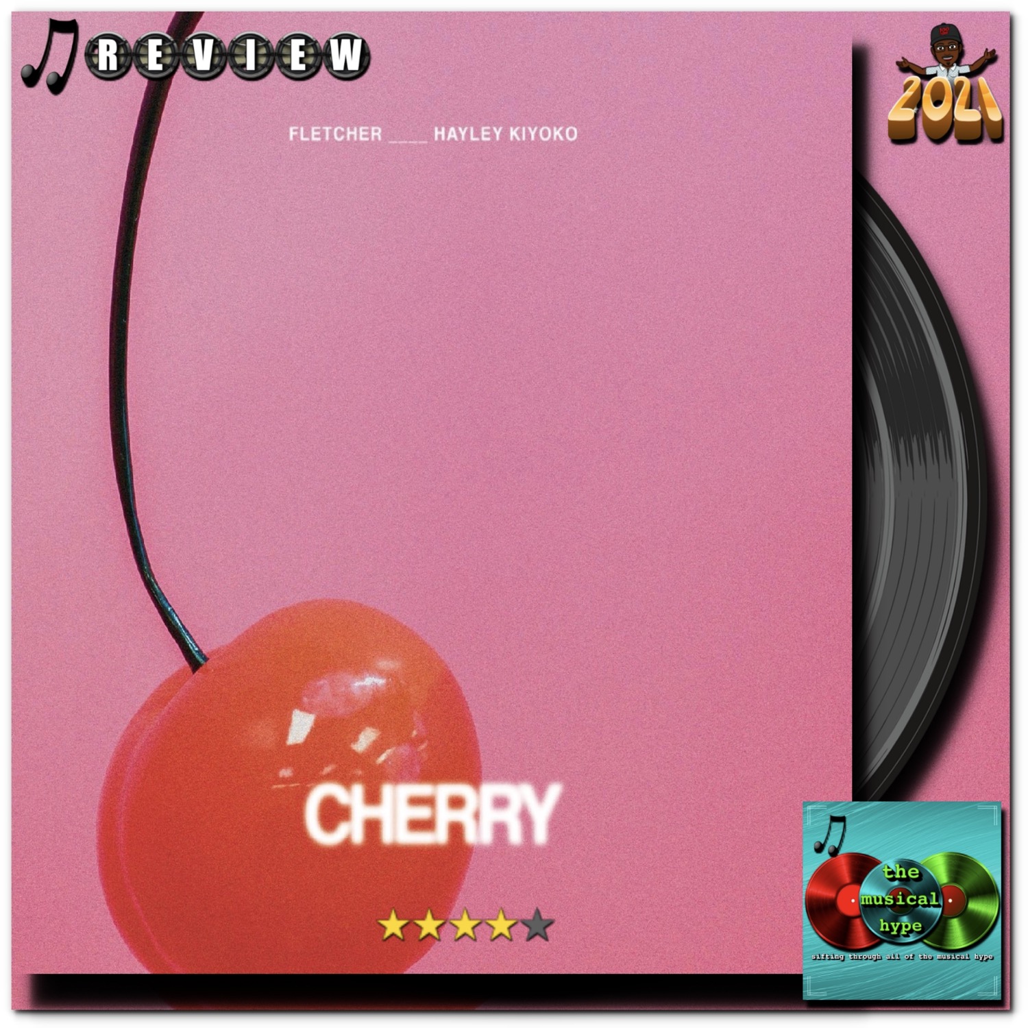 FLETCHER & Hayley Kiyoko, "Cherry" [📷: Brent Faulkner, Capitol, The Musical Hype, OpenClipart-Vectors from Pixabay]