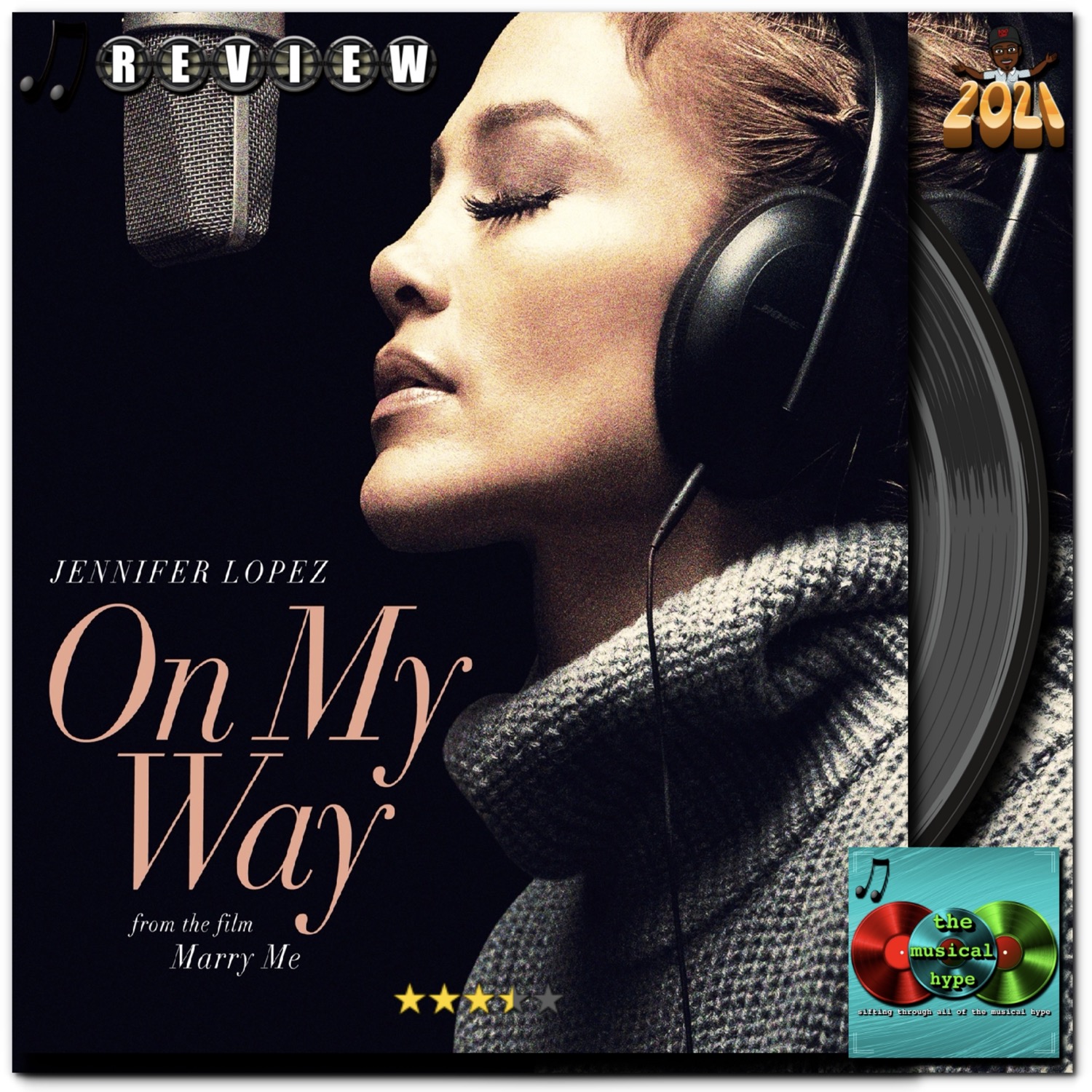 Jennifer Lopez, “On My Way (Marry Me)” [📷: Brent Faulkner, The Musical Hype, OpenClipart-Vectors from Pixabay, Sony Music Entertainment US Latin LLC, Universal Studios]