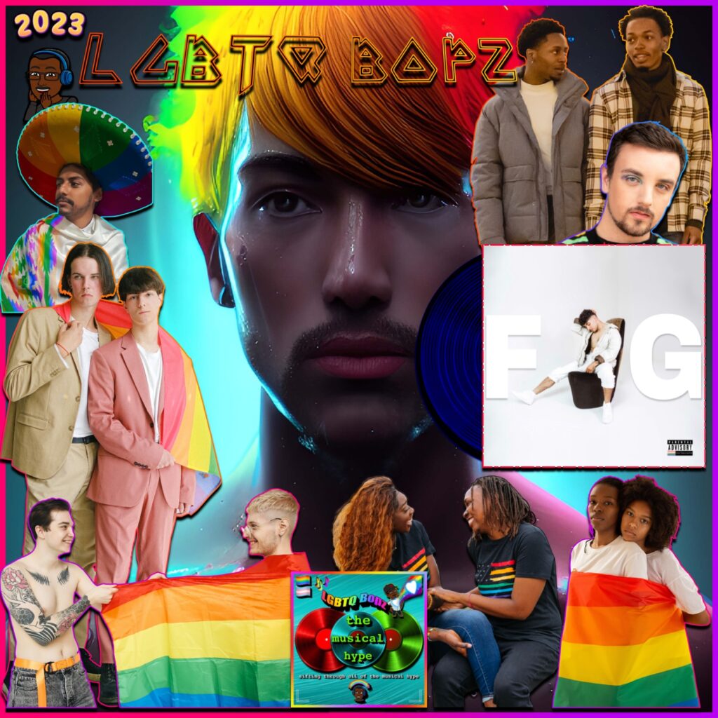 Joe Daccache, F.A.G.: LGBTQ Bopz 🌈🎶 No. 23 (2023) [📷: Brent Faulkner/ The Musical Hype; Joe Daccache; Anna Shvets, Monstera, Polina Tankilevitch, RODNAE Productions, Spencer Cooper, Uriel Mont via Pexels; Jim, Kurious via Pixabay; Hugo Herrera on Unsplash]