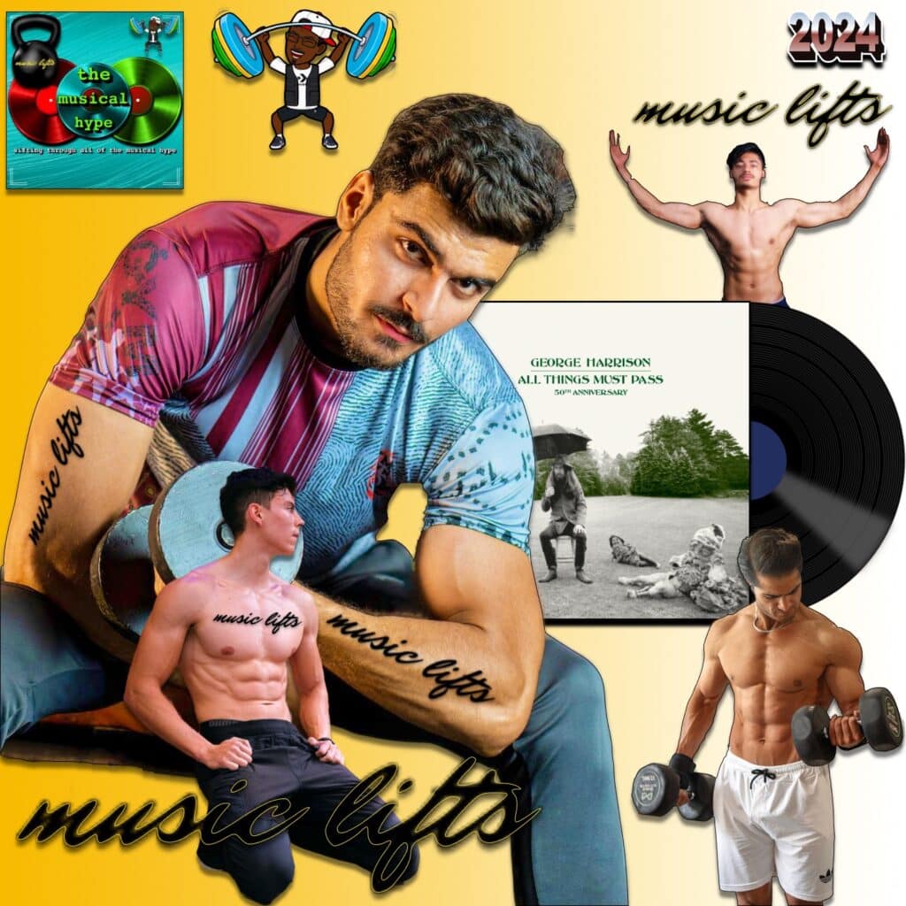 George Harrison, My Sweet Lord: Music Lifts 🎶 🏋 No. 6 (2024) [📷: Brent Faulkner / The Musical Hype; G.H. Estate Limited / BMG Rights Management (US) LLC; Hamid Tajik, Qamar Rehman, vansh mehta, Viridiana Rivera via Pexels]