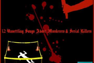 12 Unsettling Songs About Murderers & Serial Killers (2025) [📷: Brent Faulkner / The Musical Hype; AcatXlo, Clker-Free-Vector-Images, PublicDomainPictures from Pixabay]