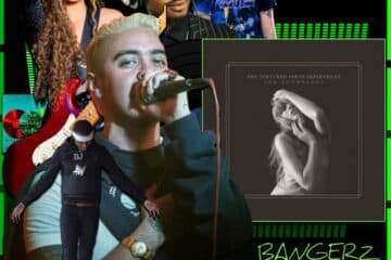 Taylor Swift, The Black Dog: Bangerz N Bopz 🔥 No. 33 (2025) [📷: Brent Faulkner / The Musical Hype; Taylor Swift; Bigshow Lamar Campton, Daniel Duarte, Eduardo López from Pexels; AcatXIo, djexpectations, OpenClipart-Vectors, Thai Zeo from Pixabay]