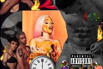 Honey Bxby, Laying In his Bed: Midnight Heat 🕛 🔥 No. 43 (2025) [📷: Brent Faulkner / The Musical Hype; Rebirth Ent. / Art@War/ Warner; Francesco Ungaro, Hasan Muneer, Natan, Tazz Vaughn from Pexels; AcatXlo, Aristal Branson, Clker-Free-Vector-Images from Pixabay]