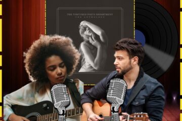 Taylor Swift & Post Malone, Fortnight: Dazzling Duets No. 5 (2025) [📷: Brent Faulkner / The Musical Hype; Taylor Swift; cottonbro studio, Sachith Ravishka Kodikara from Pexels; andresilva5, OpenClipart-Vectors from Pixabay]