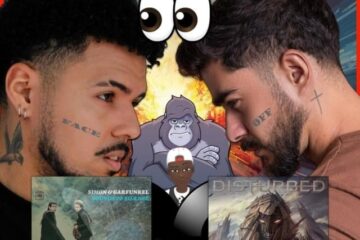 Simon & Garfunkel vs. Disturbed: Face Off No. 13 (2026) [📷: Brent Faulkner / The Musical Hype; Columbia, Reprise; fotografoedsonj ed, Marlon Schmeiski from Pexels; Clker-Free-Vector-Images, Gordon Johnson from Pixabay]
